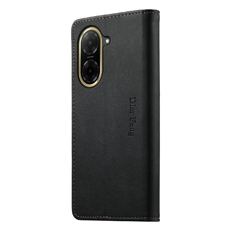 DIERFENG DF-019 for Xiaomi Redmi A5 4G (171.7mm) Leather Wallet Case Card Slots RFID Blocking Magnetic Flip Cover - Black