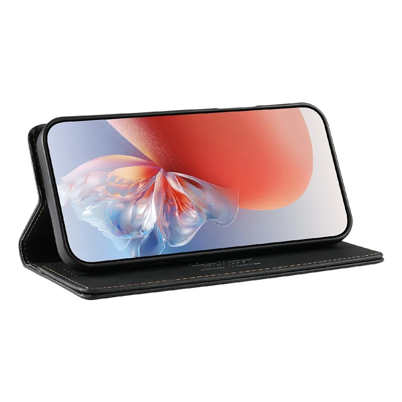 DIERFENG DF-019 for Xiaomi Redmi Note 14 5G Leather Wallet Case Card Slots RFID Blocking Magnetic Flip Cover - Black