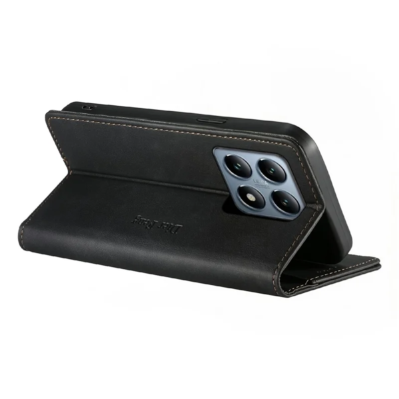 DIERFENG DF-019 for Xiaomi 14T Pro Leather Wallet Case Card Slots RFID Blocking Magnetic Flip Cover - Black