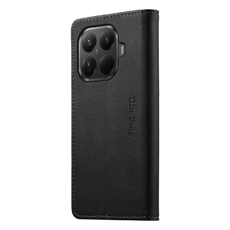 DIERFENG DF-019 for Xiaomi 15T Pro Leather Wallet Case Card Slots RFID Blocking Magnetic Flip Cover - Black