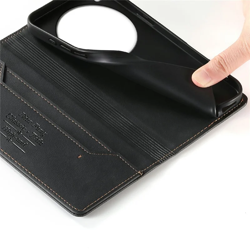 DIERFENG DF-019 for Xiaomi 15 Ultra Leather Wallet Case Card Slots RFID Blocking Magnetic Flip Cover - Black