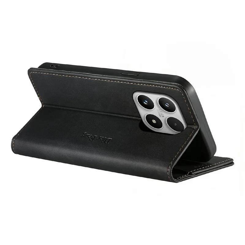 DIERFENG DF-019 for Xiaomi 17 Leather Wallet Case Card Slots RFID Blocking Magnetic Flip Cover - Black