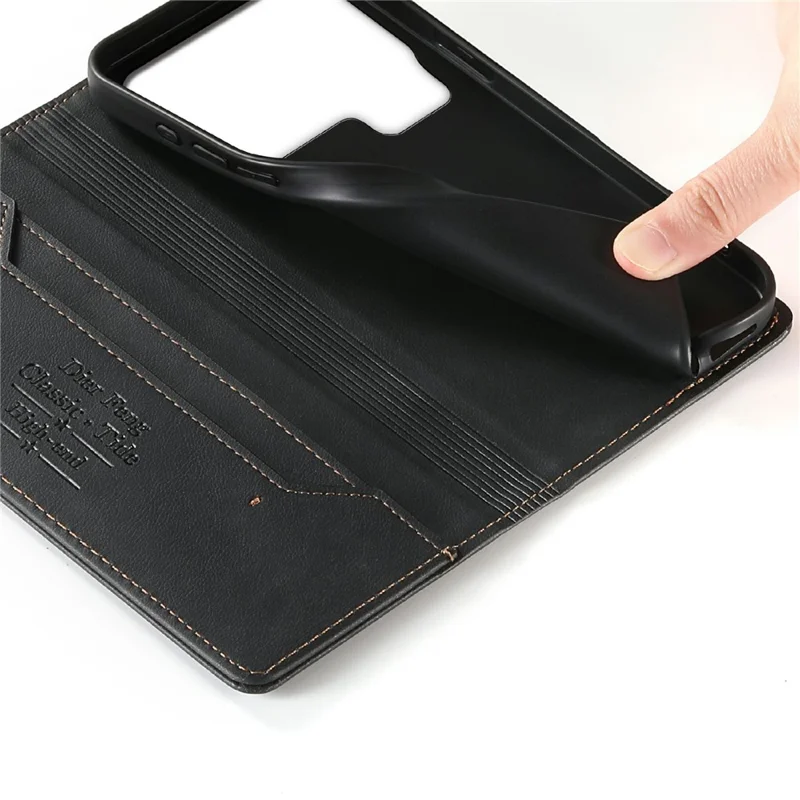 DIERFENG DF-019 for Xiaomi 17 Pro Max Leather Wallet Case Card Slots RFID Blocking Magnetic Flip Cover - Black