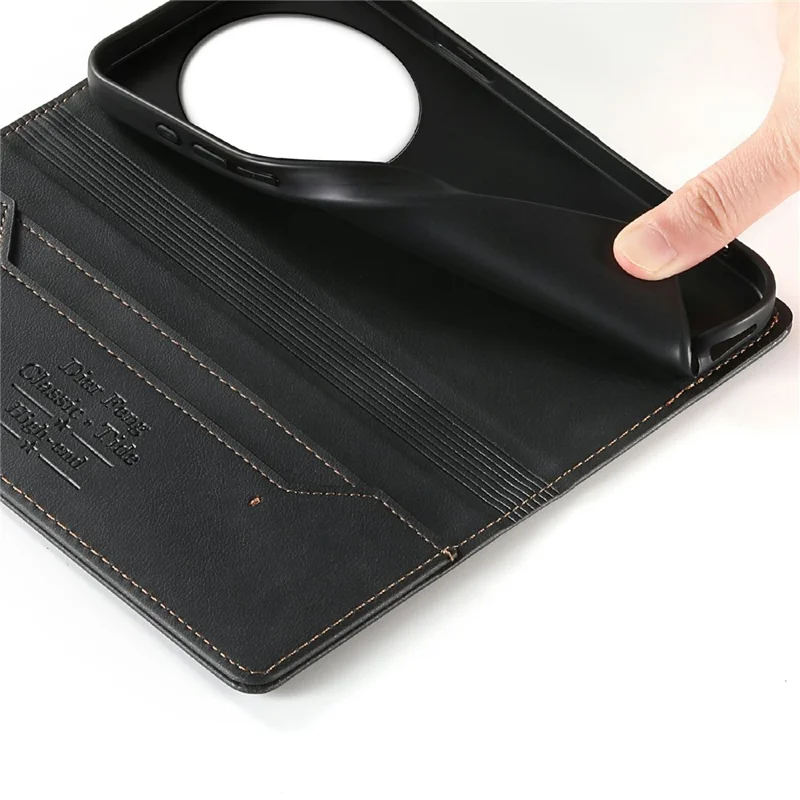 DIERFENG DF-019 for Xiaomi 17 Ultra 5G Leather Wallet Case Card Slots RFID Blocking Magnetic Flip Cover - Black