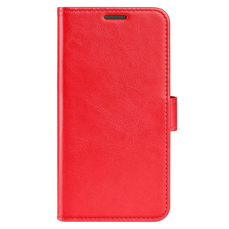 Für Oppo A17 4G PU Lederbeschichtete Tpu-telefon Brieftasche Abdeckung Anti-fingerabdruck Crazy Horse Texture Flip Stand Hülle - Rot