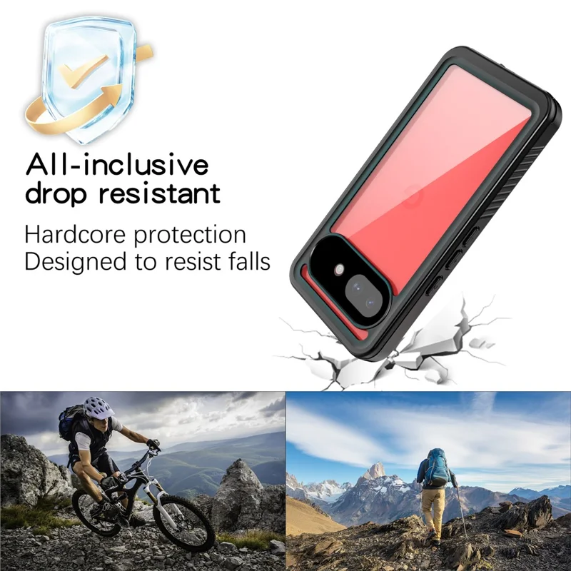 Водонепроницаемый чехол REDPEPPER серии FS для Google Pixel 10a, защита IP68, ударопрочный чехол — черный