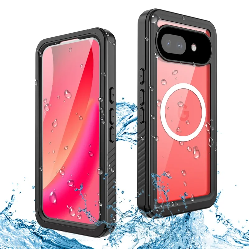 REDPEPPER FS Series For Google Pixel 10a IPX8 Waterproof Case PC TPU PET Clear Magnetic Phone Cover - Black
