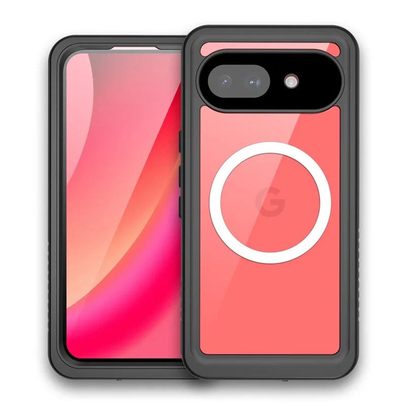 REDPEPPER FS Series For Google Pixel 10a IPX8 Waterproof Case PC TPU PET Clear Magnetic Phone Cover - Black