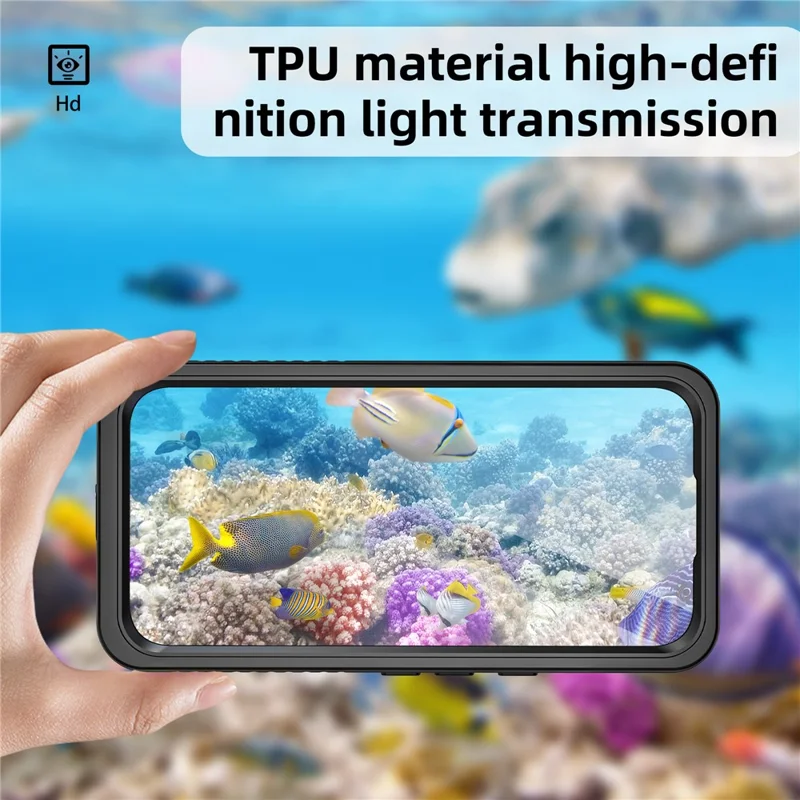 REDPEPPER FS Series For Google Pixel 10a IPX8 Waterproof Case PC TPU PET Clear Magnetic Phone Cover - Black