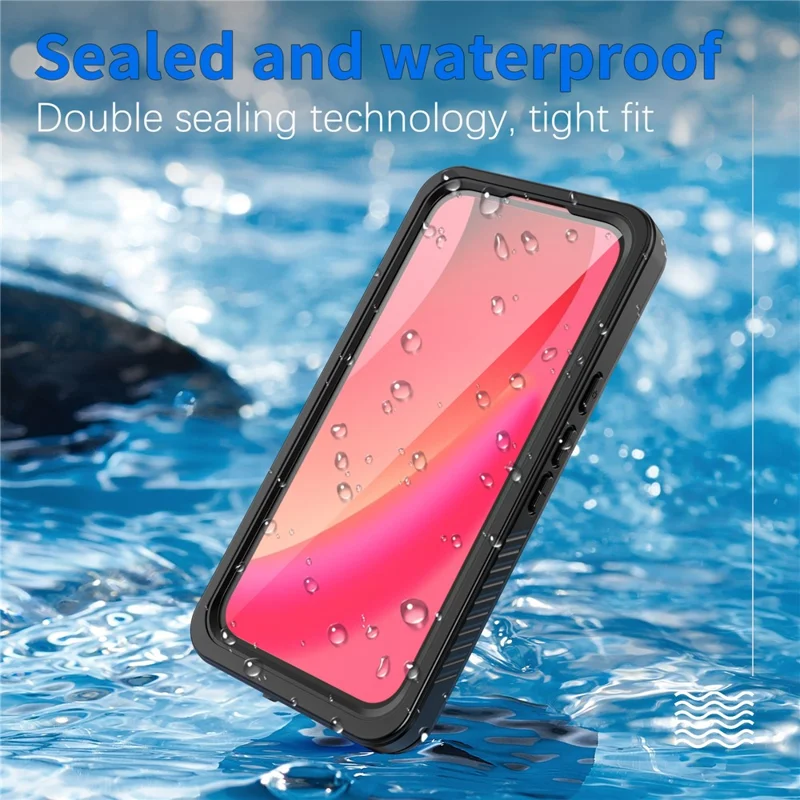 REDPEPPER FS Series For Google Pixel 10a IPX8 Waterproof Case PC TPU PET Clear Magnetic Phone Cover - Black