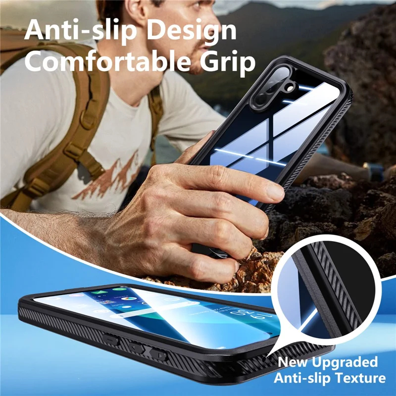 REDPEPPER For Samsung Galaxy A57 5G Case IP68 Waterproof PC + TPU Phone Cover - Black