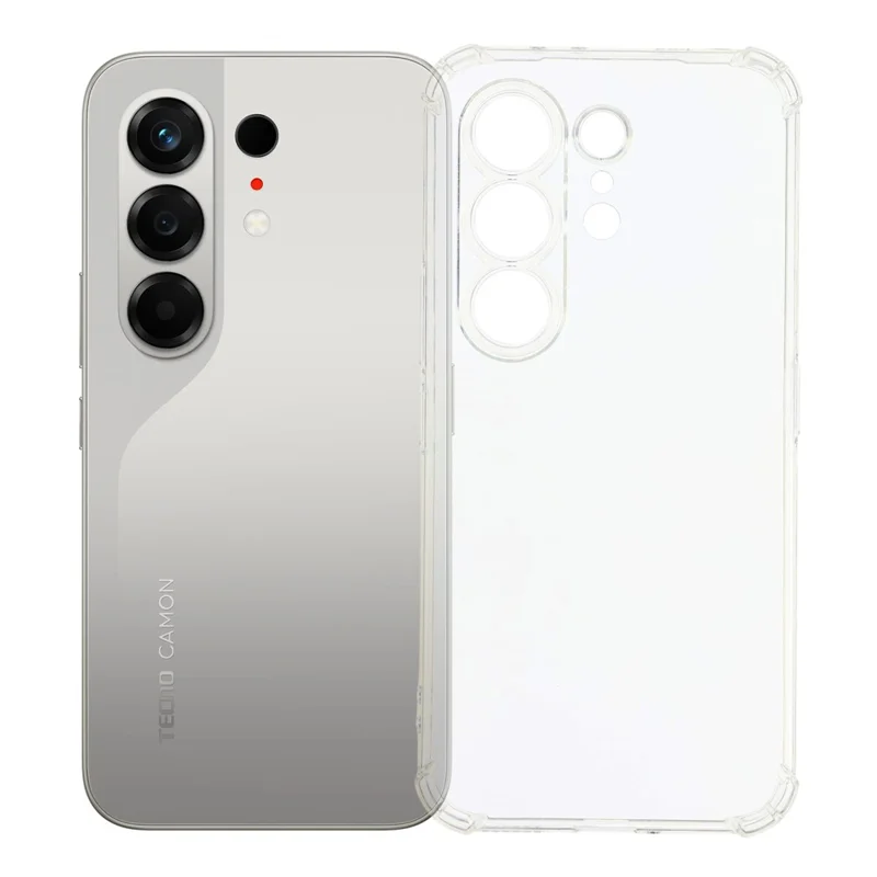 For TECNO Camon 50 Pro 4G TPU Case Reinforced Corners Drop-proof Phone Cover - Transparent
