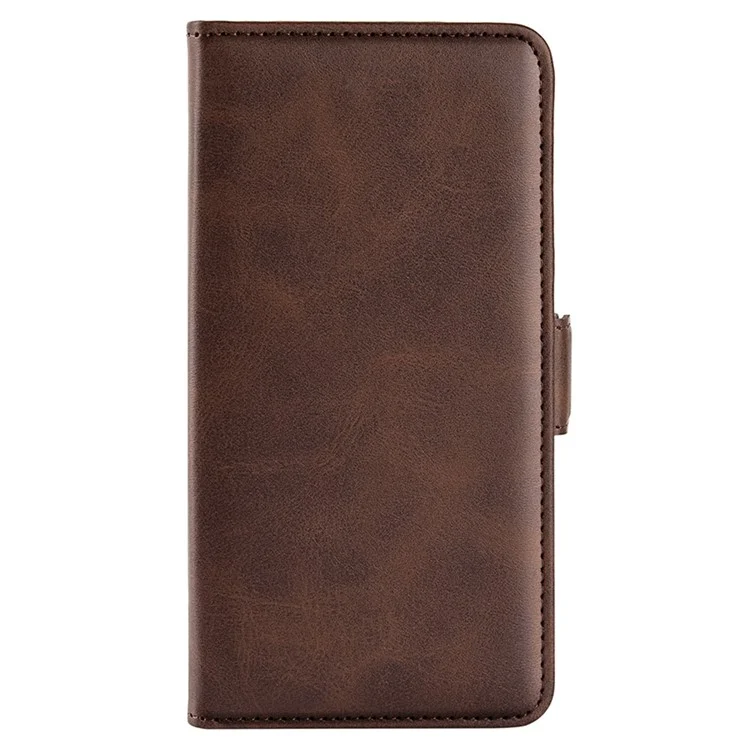Für Oppo A17 4G PU Leder Dual Magneta Clasp Calf Texture Stand Hülle Wallet -drop -schutz Telefonabdeckung - Braun