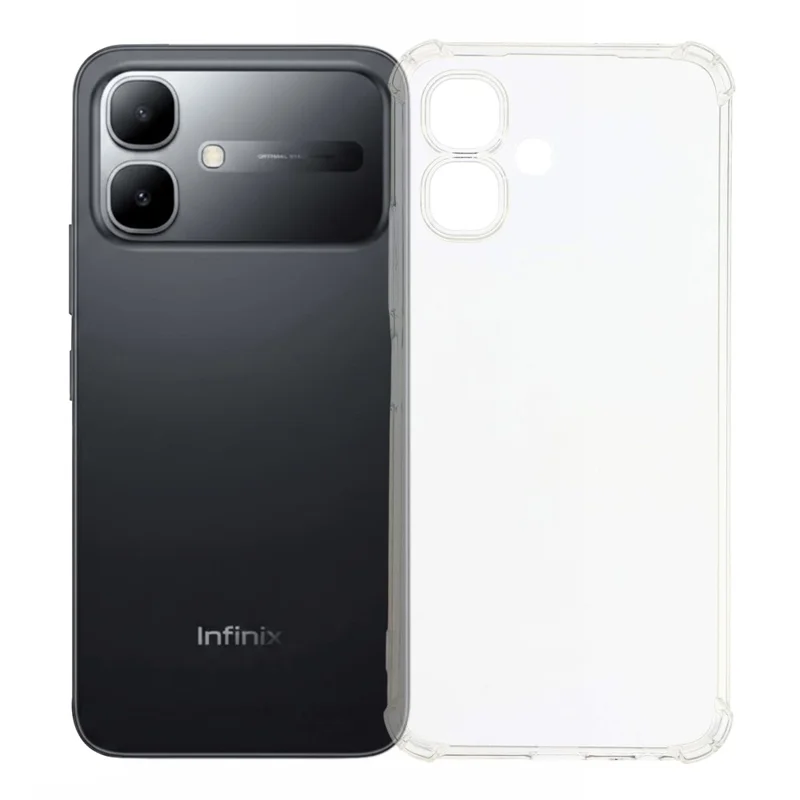 For Infinix Smart 20 4G TPU Case Reinforced Corners Drop-proof Phone Cover - Transparent