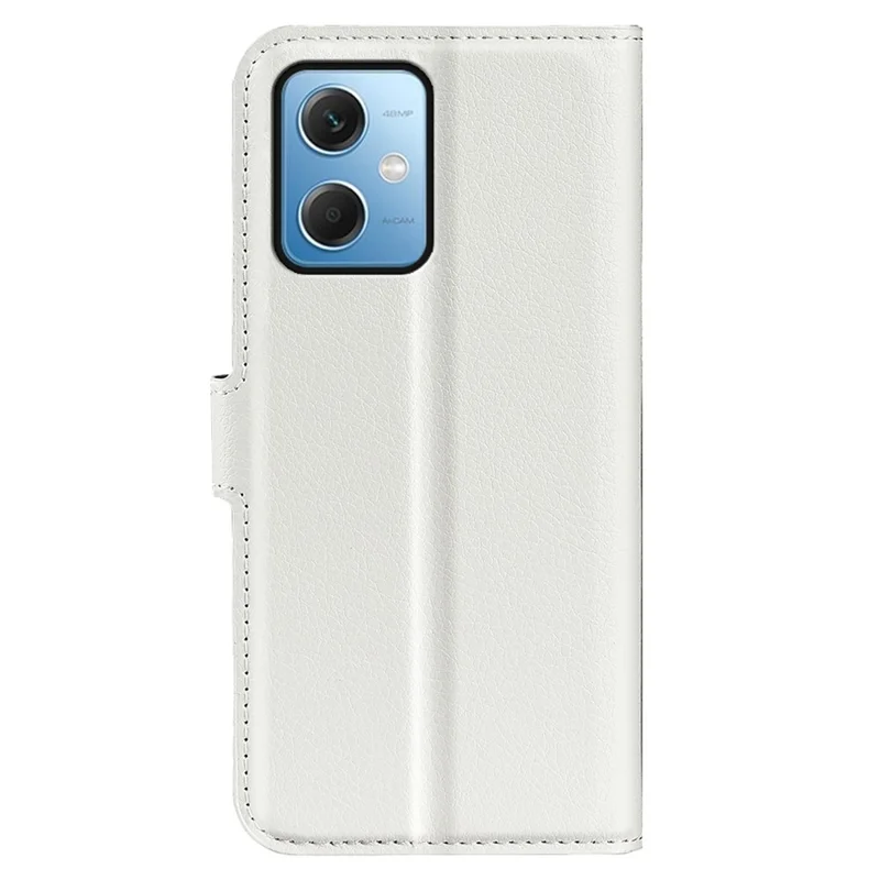 For Xiaomi Redmi Note 12 5G (Global) / (India) / (China) / Poco X5 5G Full Protection Case Flip Anti-scratch Litchi Texture PU Leather Stand Wallet Phone Cover - White