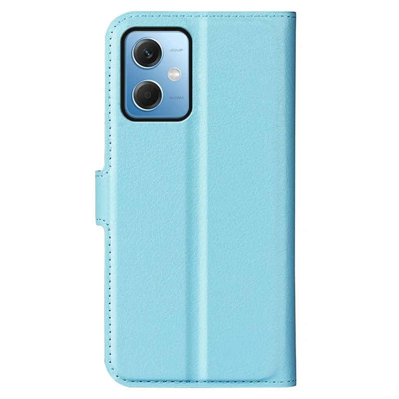 For Xiaomi Redmi Note 12 5G (Global) / (India) / (China) / Poco X5 5G Full Protection Case Flip Anti-scratch Litchi Texture PU Leather Stand Wallet Phone Cover - Blue