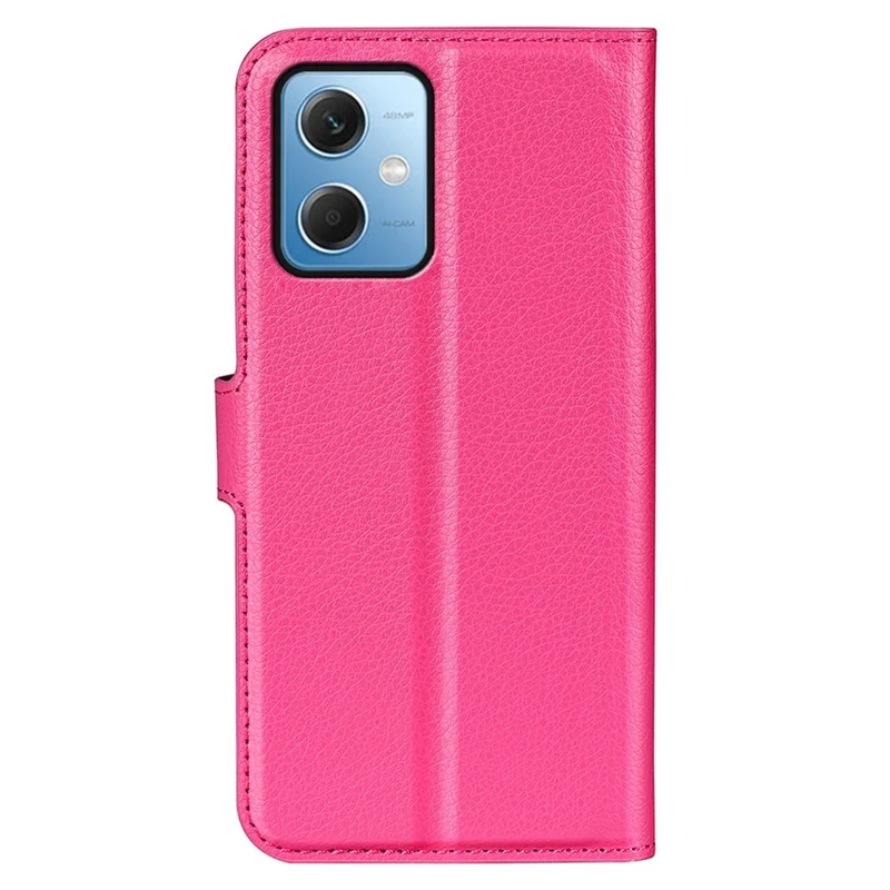 Для Xiaomi Redmi Note 12 5G (Global) / (India) / (China) / Poco X5 5G Полнозащитный чехол с откидной крышкой, противоударный, с текстурой под кожу, с ПУ-кожей, со стандом, с бумажником, чехол для телефона - розовый
