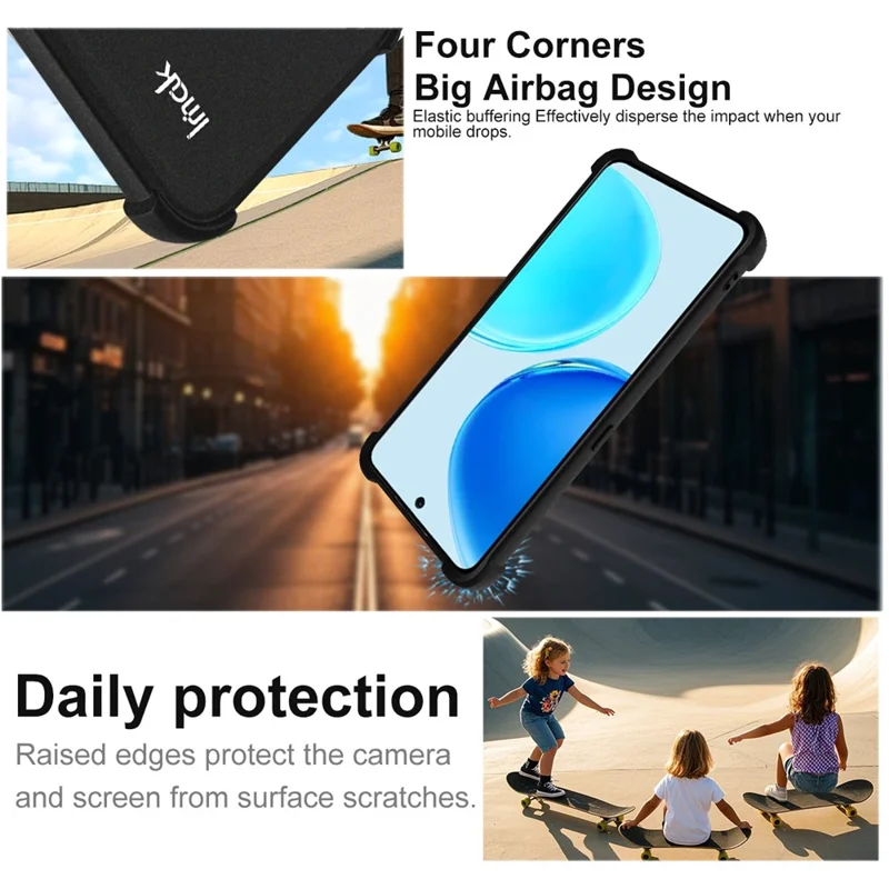 IMAK For Honor X8d 4G Case TPU Phone Cover Airbag Shockproof Protection - Black