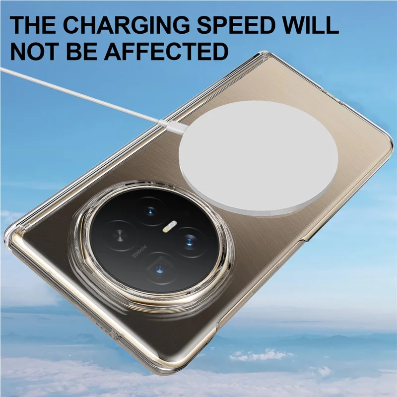 For Honor Magic V6 5G Magnetic Case Hinge Protection PC Phone Cover - Transparent