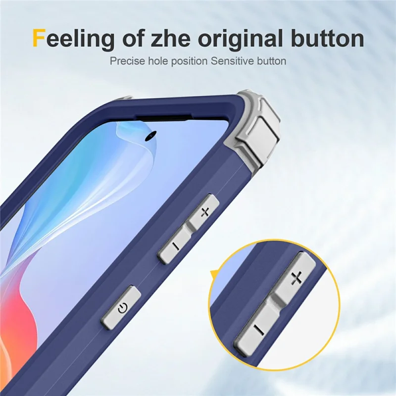 For Samsung Galaxy A37 5G Case Shockproof PC + TPU Phone Back Cover - Navy Blue