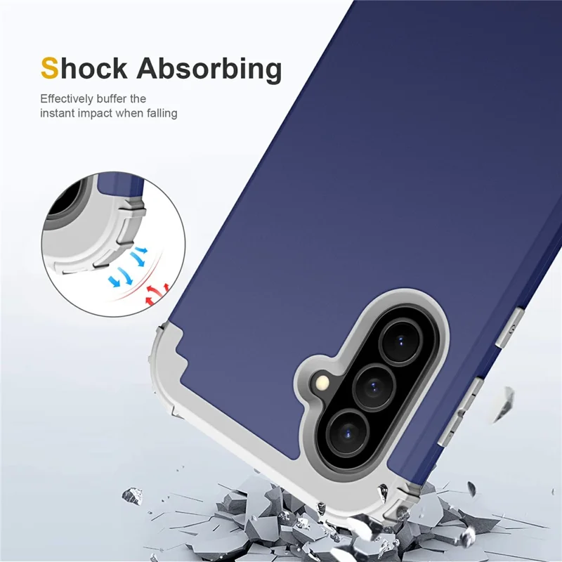 For Samsung Galaxy A57 5G Case Shockproof PC + TPU Phone Back Cover - Navy Blue