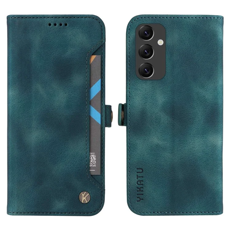 YIKATU YK-002 para Samsung Galaxy A14 5G / A14 4G Funda de Teléfono de Cuero PU con Soporte para Tarjetas y Billetera - Azul