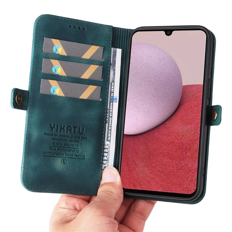 YIKATU YK-002 para Samsung Galaxy A14 5G / A14 4G Funda de Teléfono de Cuero PU con Soporte para Tarjetas y Billetera - Azul