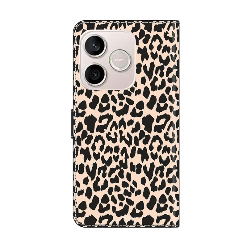 Phone Case For Honor 600 Lite 5G Pattern Printed TPU + PU Leather Flip Cover with Card Slot - Leopard Print