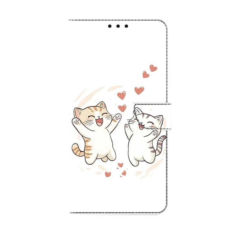 For Honor 600 Lite 5G Wallet Case Foldable Stand Pattern Printing Leather Flip Phone Cover - Love Cats