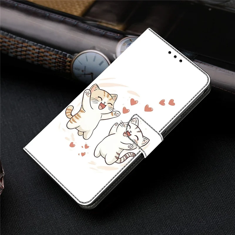 For Honor 600 Lite 5G Wallet Case Foldable Stand Pattern Printing Leather Flip Phone Cover - Love Cats