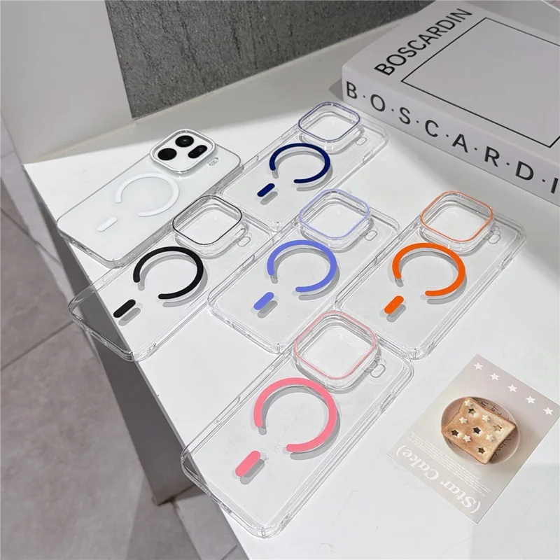 For Oppo Find X9 Pro 5G Magnetic Case Ultra Thin Clear PC Phone Back Cover - Black