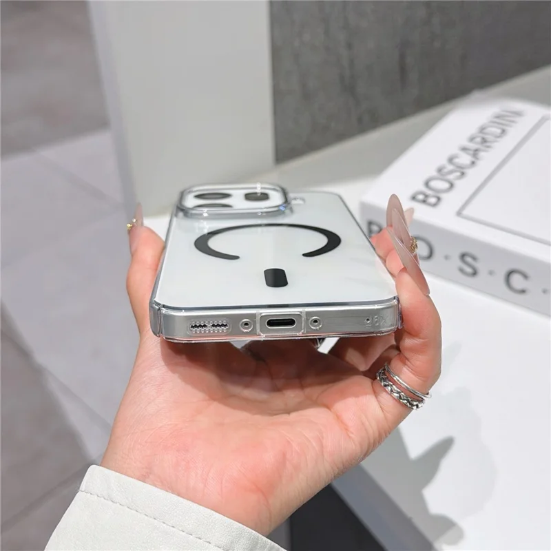 Für Oppo Find X9 5G Magnetische Hülle Ultra Dünn Durchsichtige PC-Handyrückseite – Schwarz