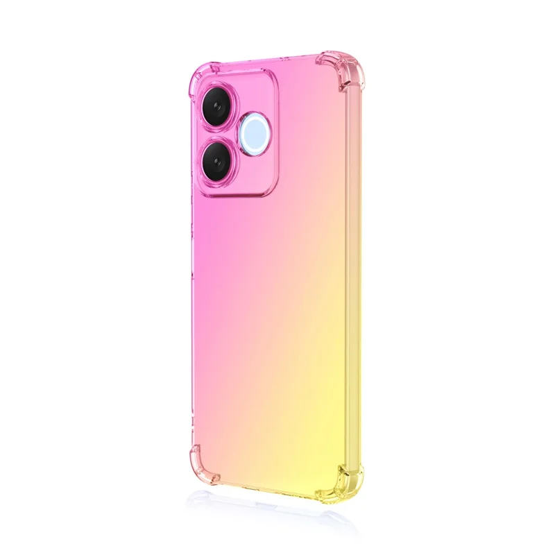 For Honor 600 Lite 5G Case Gradient Color TPU Anti-Drop Phone Cover - Pink  /  Gold