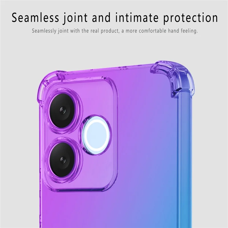 For Honor 600 Lite 5G Case Gradient Color TPU Anti-Drop Phone Cover - Pink  /  Gold
