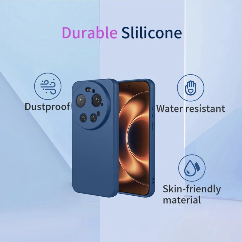 For Xiaomi 17 Ultra 5G Case Liquid Silicone Feel Soft TPU Protective Phone Cover - Blue