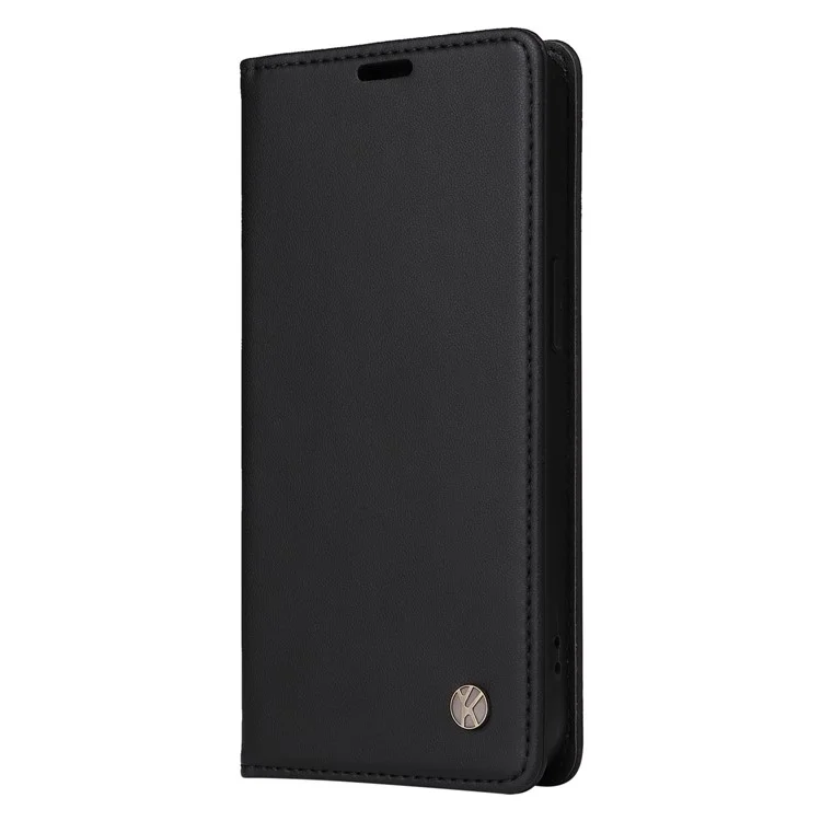 YIKATU YK-001 Für Samsung Galaxy S23 Ultra PU-Leder stoßfeste Geldbörse Magnetische Autohülse Telefonständer Abdeckung - Schwarz