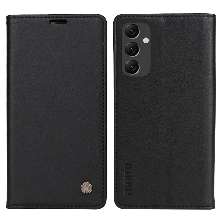 YIKATU YK-001 For Samsung Galaxy A14 5G / A14 4G PU Leather Full Protection Case Phone Stand Wallet Cover - Black