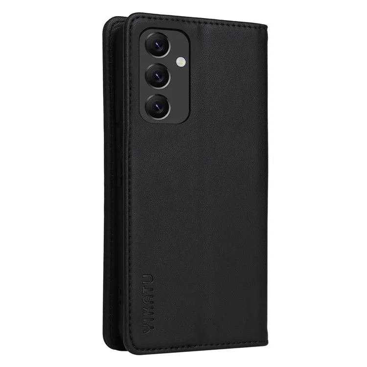 YIKATU YK-001 For Samsung Galaxy A14 5G / A14 4G PU Leather Full Protection Case Phone Stand Wallet Cover - Black