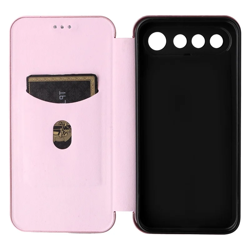 For Realme 16 5G Phone Case Carbon Fiber Texture Drop-Proof PU Leather Phone Cover - Rose Gold