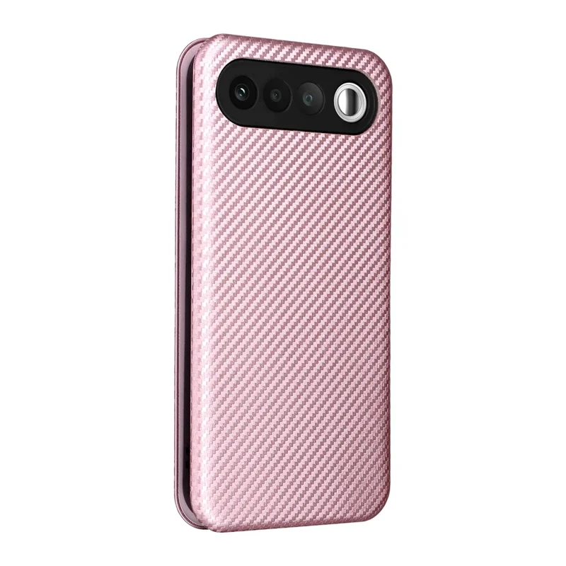 For Realme 16 5G Phone Case Carbon Fiber Texture Drop-Proof PU Leather Phone Cover - Rose Gold
