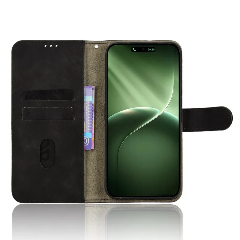 For TECNO Camon 50 Pro 4G Leather Case Skin Feel Anti Drop Wallet Stand Flip Phone Cover - Black