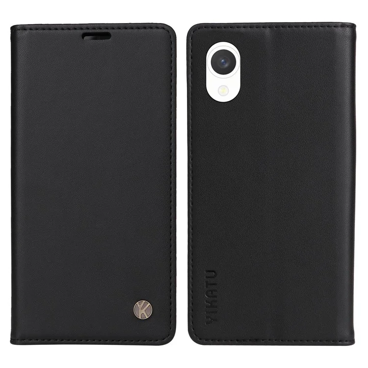 Yikatu YK-001 Для Samsung Galaxy A23e / Galaxy A23s Магнитная Автоматическая Поглощенная Кожаная Кожаная Крышка Для Кожи по Телефону с Подставкой с Подставкой - Черный