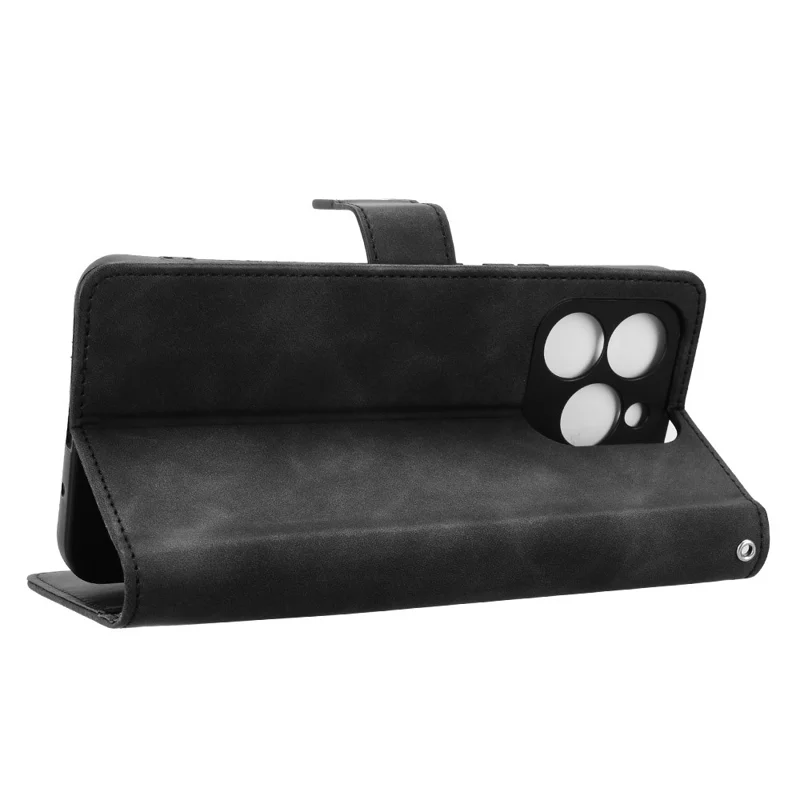 For Cubot Note 60 Leather Case Skin Feel Anti Drop Wallet Stand Flip Phone Cover - Black