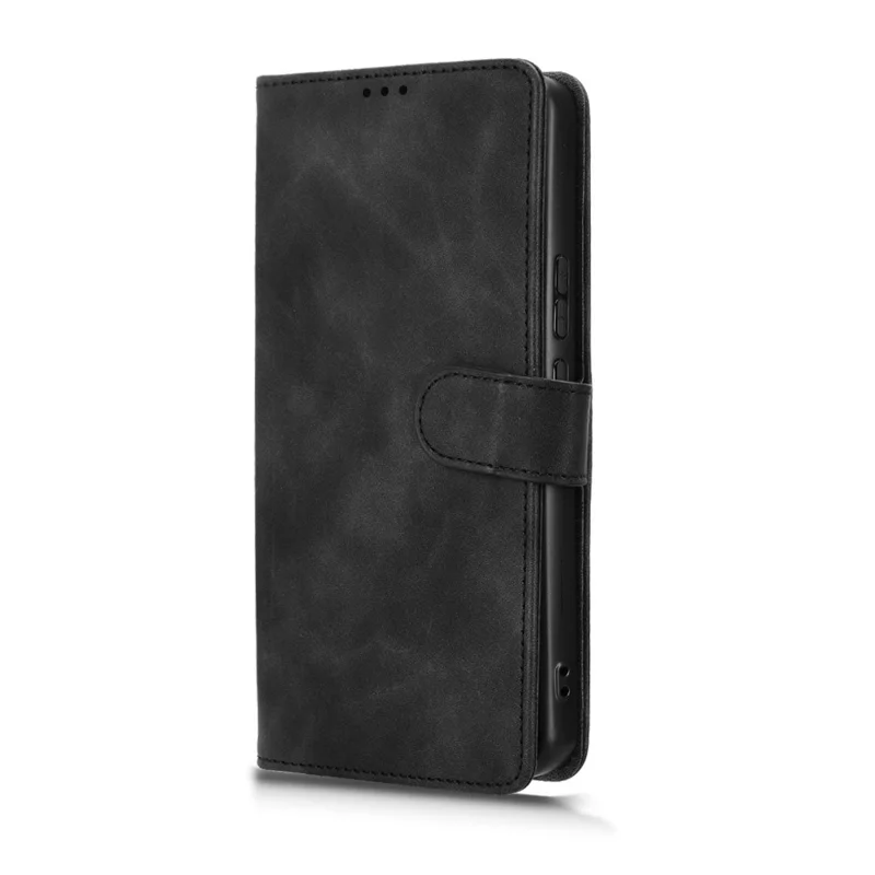 For Cubot Note 60 Leather Case Skin Feel Anti Drop Wallet Stand Flip Phone Cover - Black