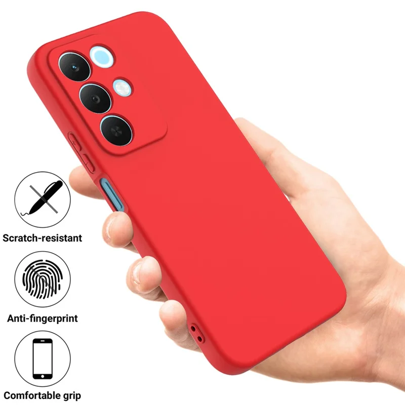 Obudowa z ciekłego silikonu do Realme P4 Lite 5G z opaską na rękę - Czerwona
