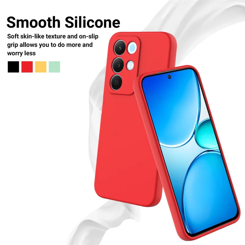 Obudowa z ciekłego silikonu do Realme P4 Lite 5G z opaską na rękę - Czerwona