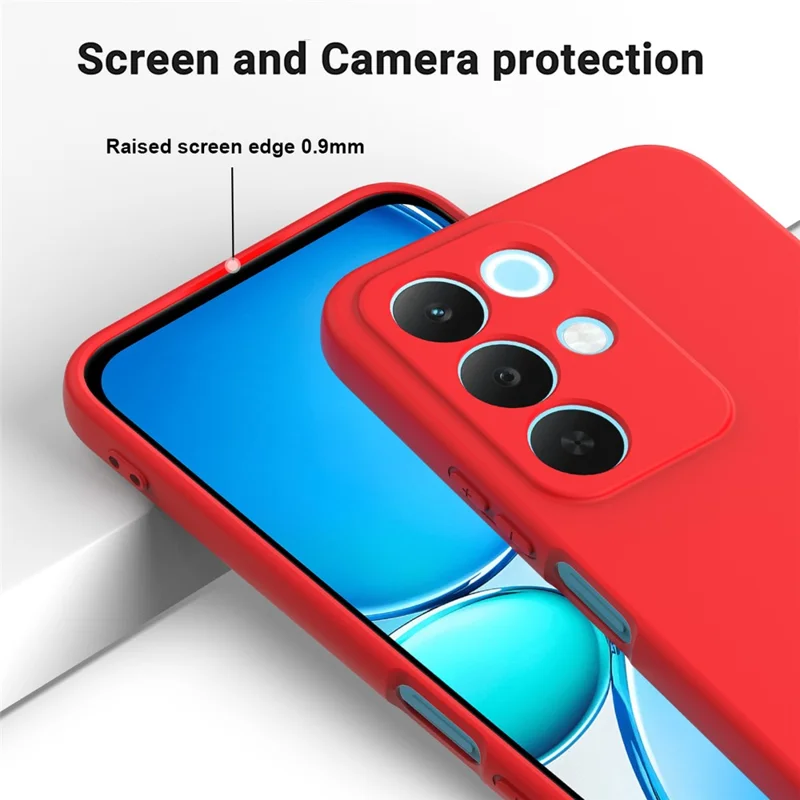 Obudowa z ciekłego silikonu do Realme P4 Lite 5G z opaską na rękę - Czerwona