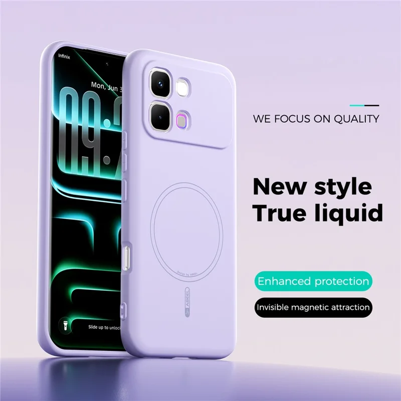 ABEEL For Infinix Note Edge 5G Magnetic Case Skin Touch Liquid Silicone Phone Back Cover - Purple