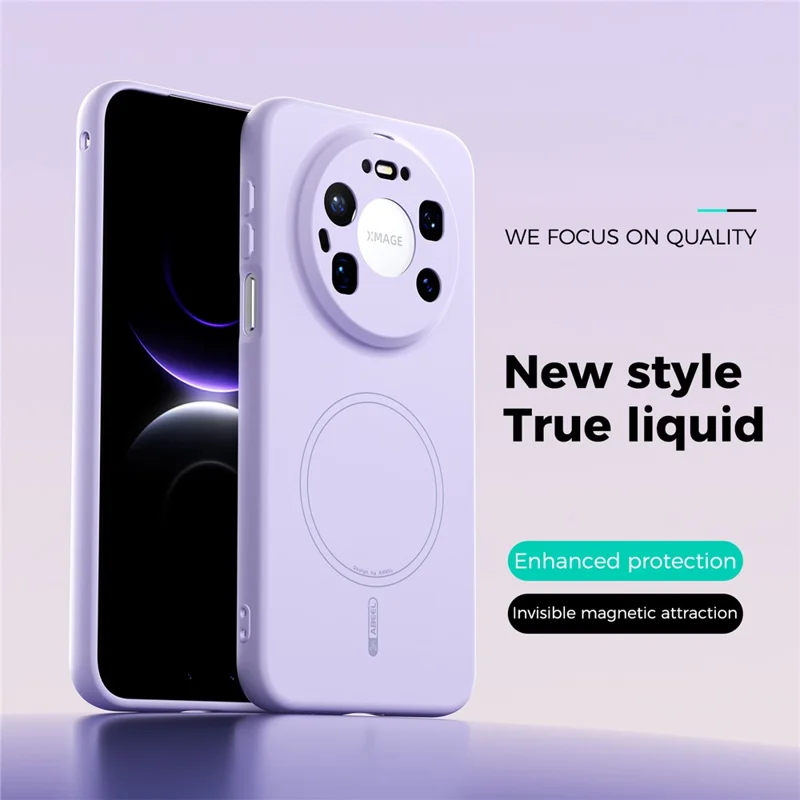 ABEEL For Huawei Mate 80 Pro Max Magnetic Case Skin Touch Liquid Silicone Phone Back Cover - Purple