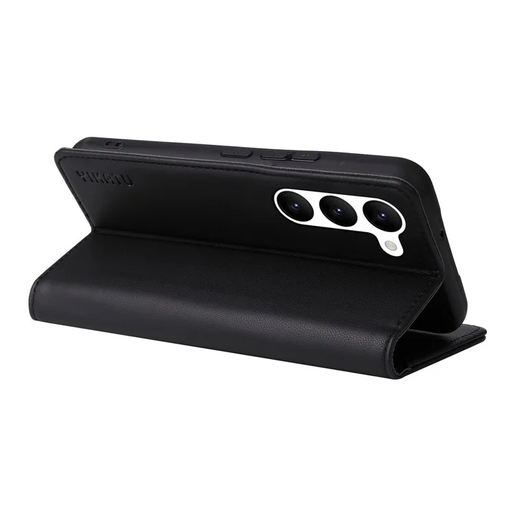 YIKATU YK-001 Чехол-книжка из искусственной кожи для Samsung Galaxy S23, ударопрочный, с магнитным автоматическим закрытием, функцией подставки и отделением для карт - черный